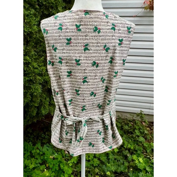🎁🇨🇦Handcrafted reversible Xmas-music theme vest vintage,new suitable for gift - Picture 7 of 16